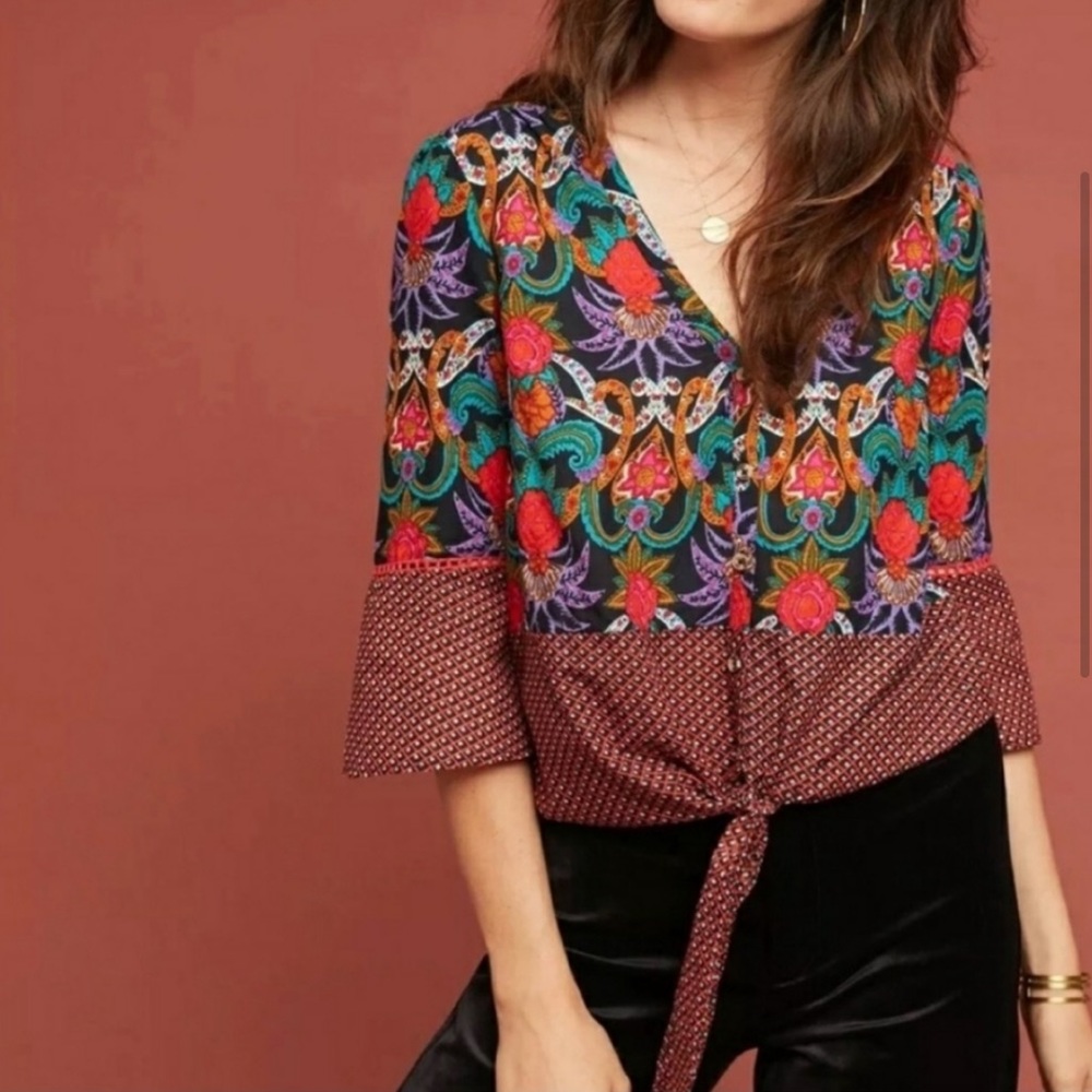 🌼🌿 Anthropologie Maeve Blouse Sz 8